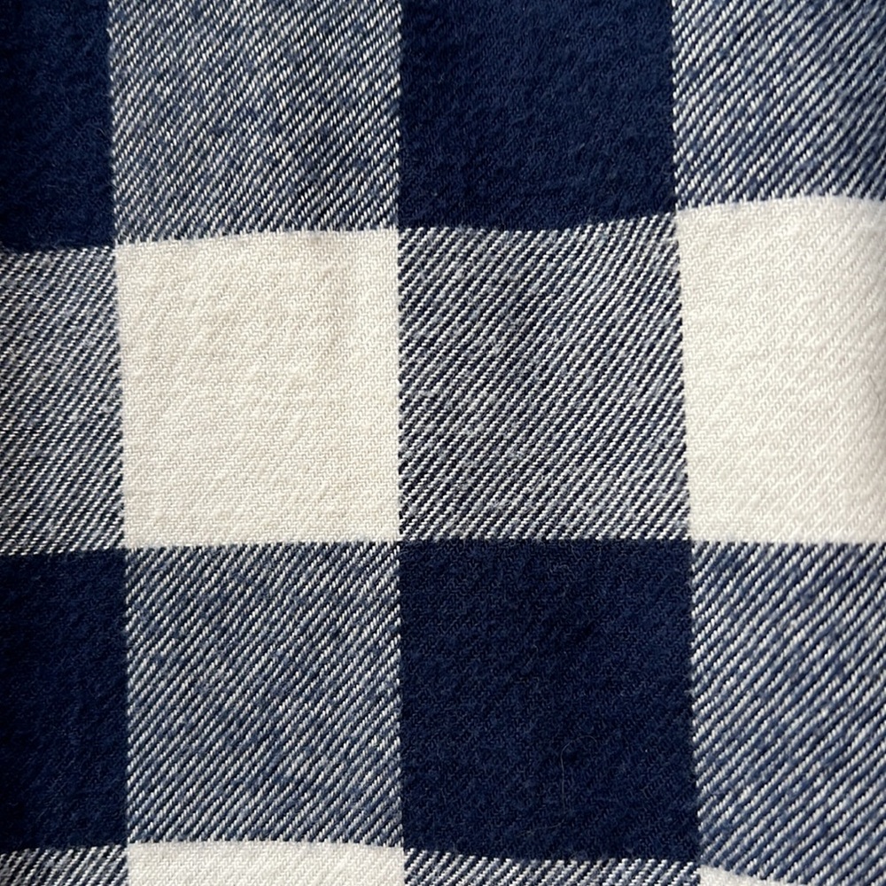 Blue and cream check in JCrew long sleeve flannel men’s shirt - Picture 2 of 5